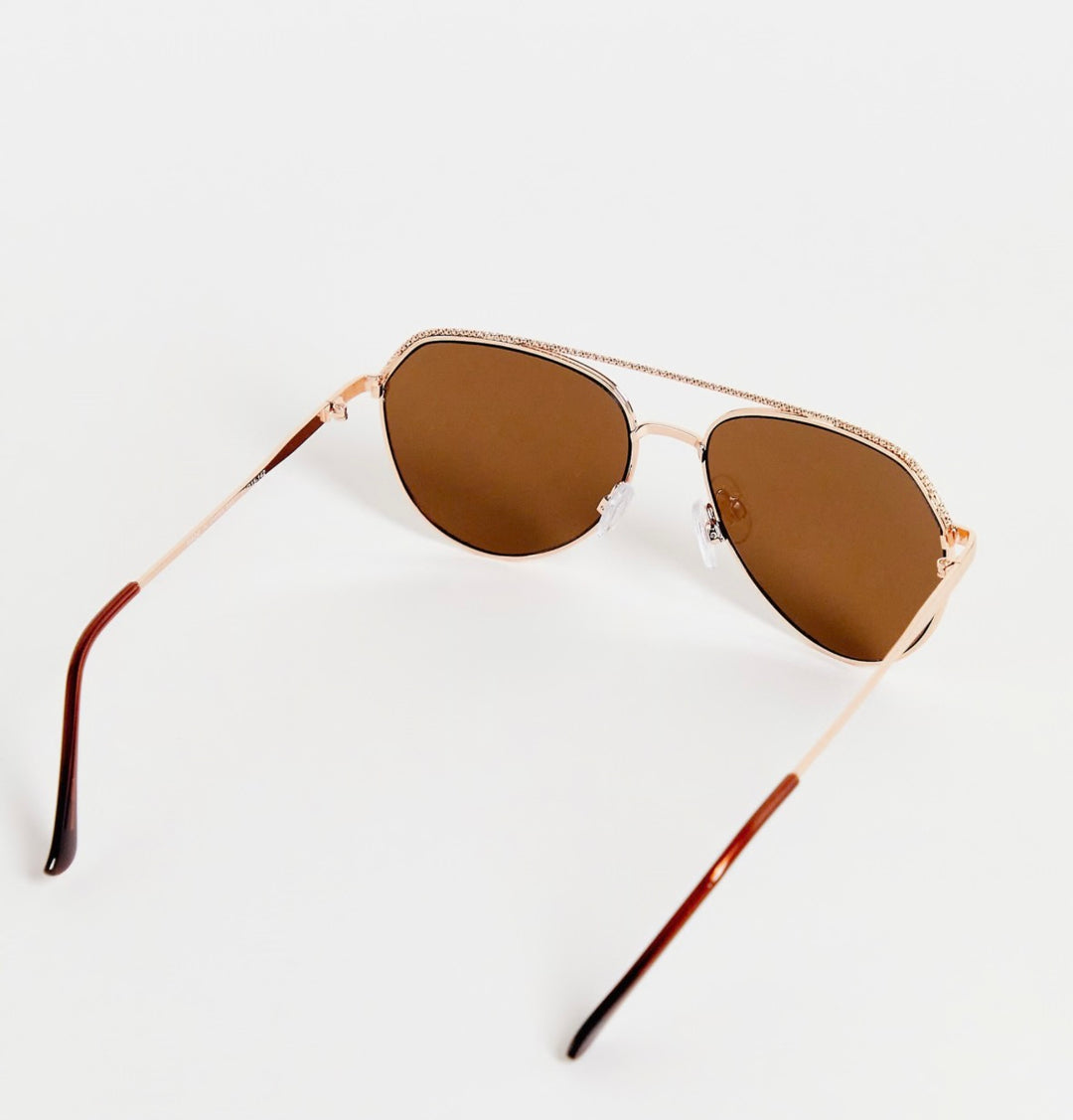 AJ Morgan Dorado metal aviator sunglasses in golden brown