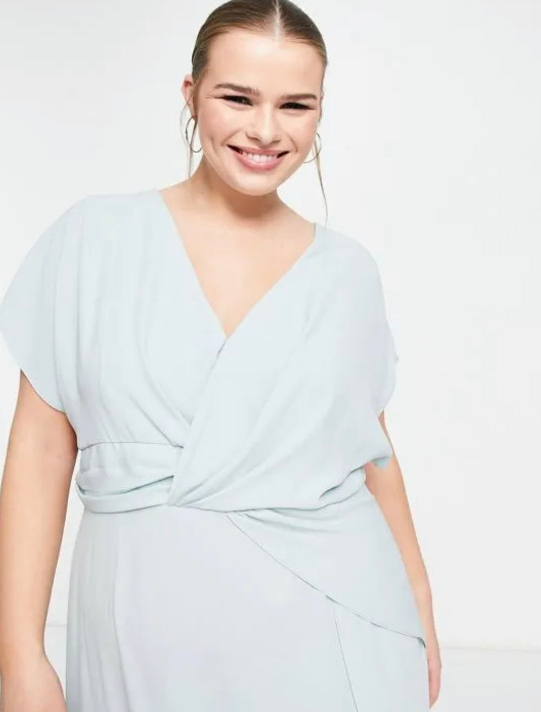 ASOS DESIGN Curve twist and drape front midi dress