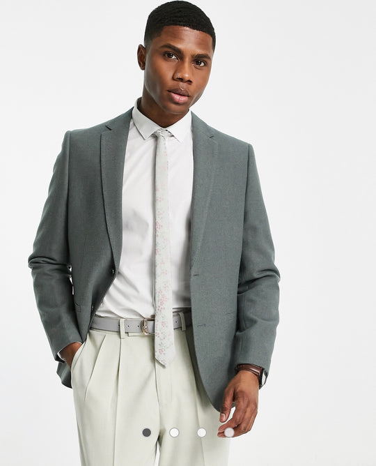 Harry Brown loose fit tweed wool mix suit jacket in green