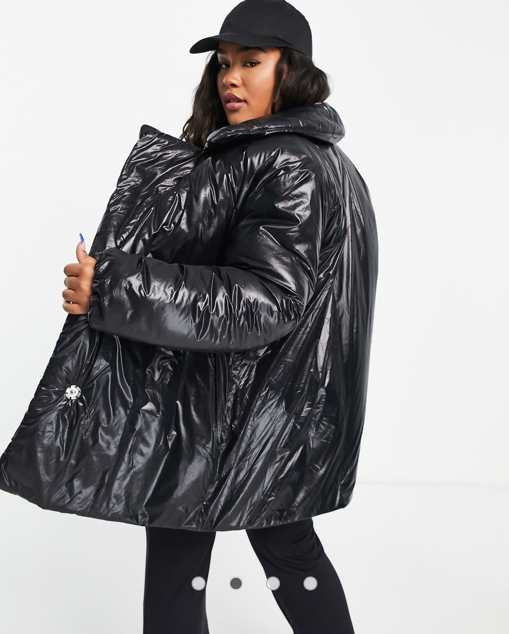 COLLUSION Plus recycled polyester wadded puffer in black