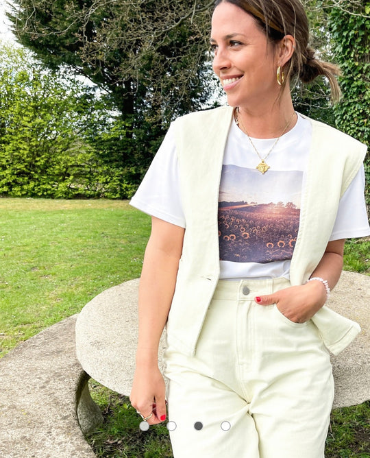 Labelrail x Collyer Twins high waist straight leg jeans in unbleached denim co-ord