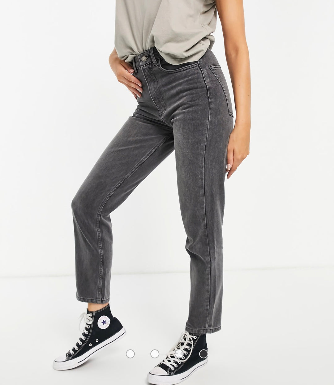 Reclaimed Vintage 91 classic mom jean washed grey