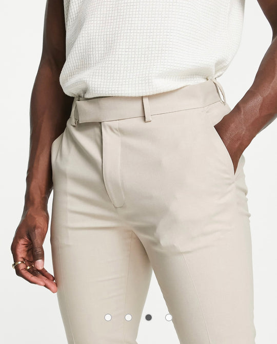 ASOS DESIGN skinny suit trousers in stone