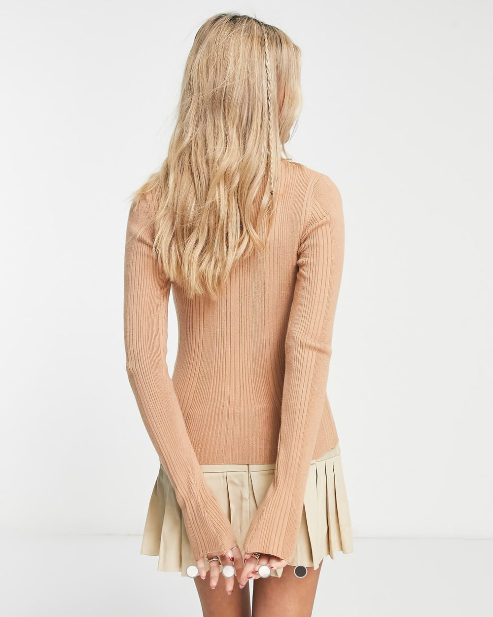 Fire & Glory high neck top in indian tan