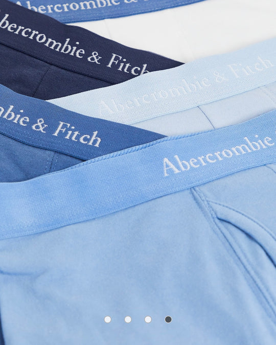 Abercrombie & Fitch 5 pack trunks logo waistband in white/blues