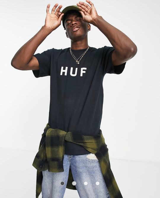 HUF essentials OG logo t-shirt in black