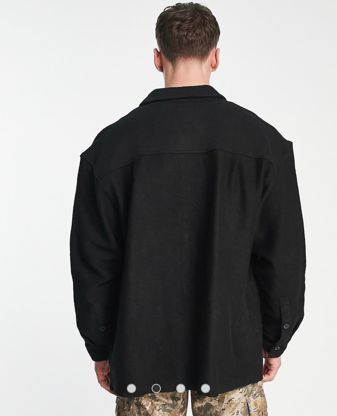 Weekday stay jersey overshirt in black