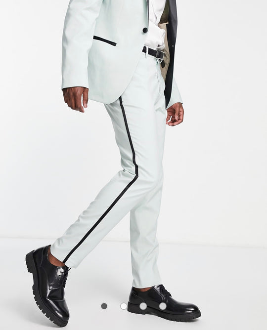 ASOS DESIGN skinny tuxedo suit trousers in green