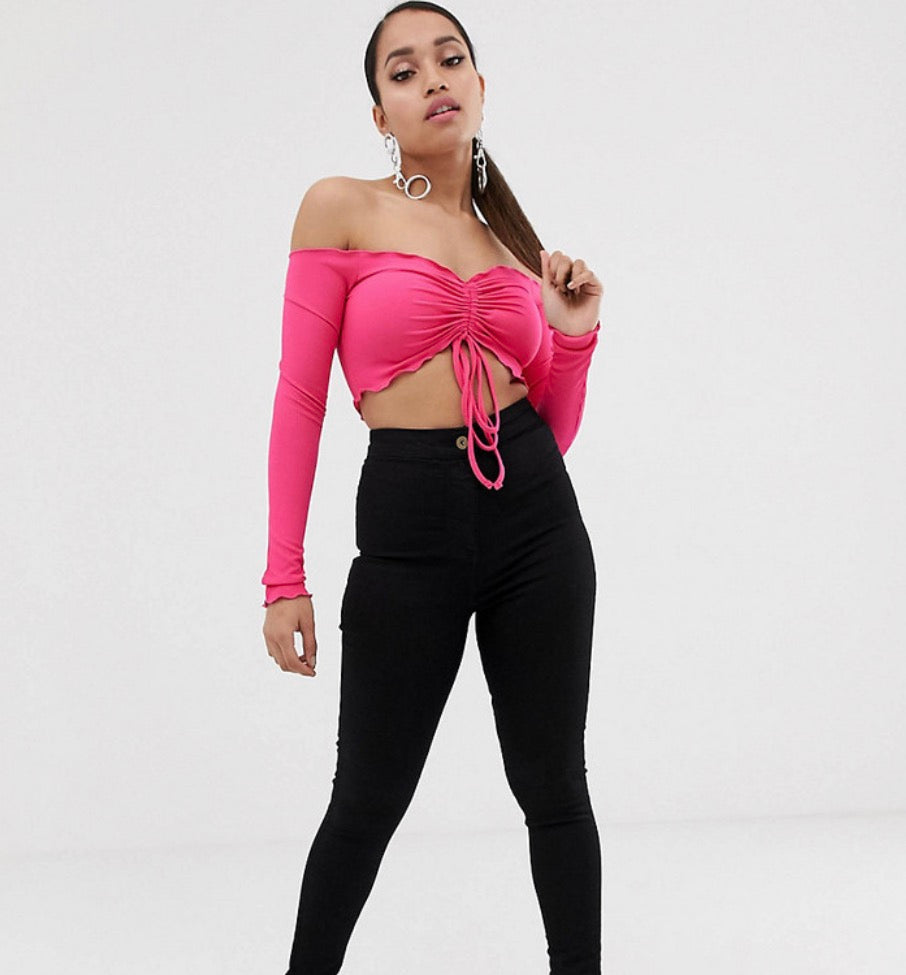 Collusion Petite x002 super skinny high waist jean in clean black