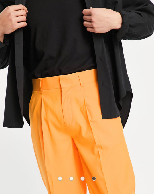 ASOS DESIGN oversized tapered smart trousers in orange
