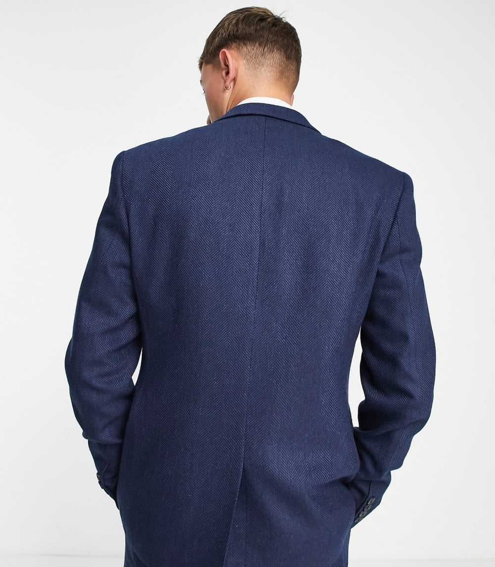 ASOS DESIGN super skinny wool mix suit jacket in navy