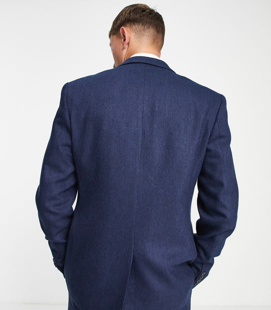 ASOS DESIGN super skinny wool mix suit jacket in navy