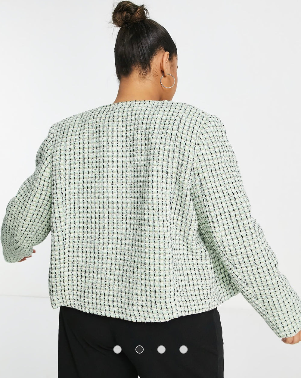Mango curve woven jacket in green