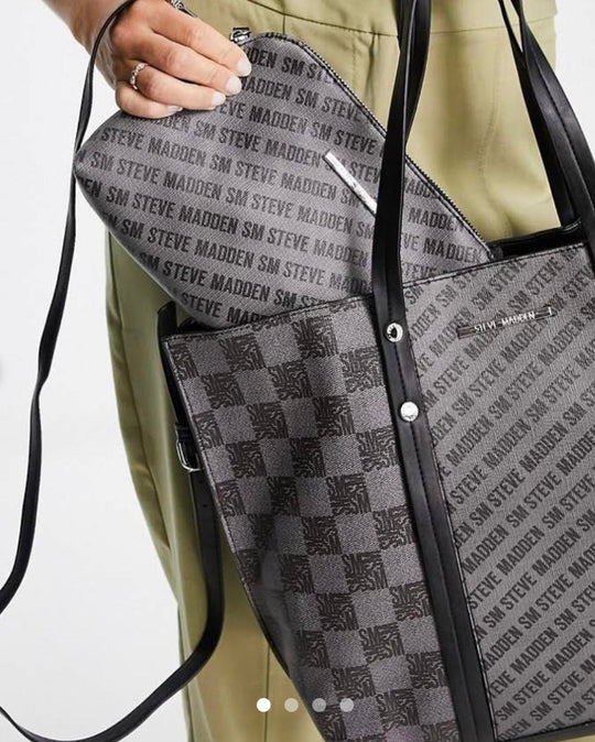 Steve Madden patterned tote bag in black