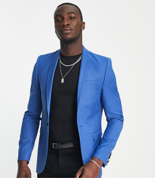 Twisted Tailor ellroy skinny fit suit jacket in blue