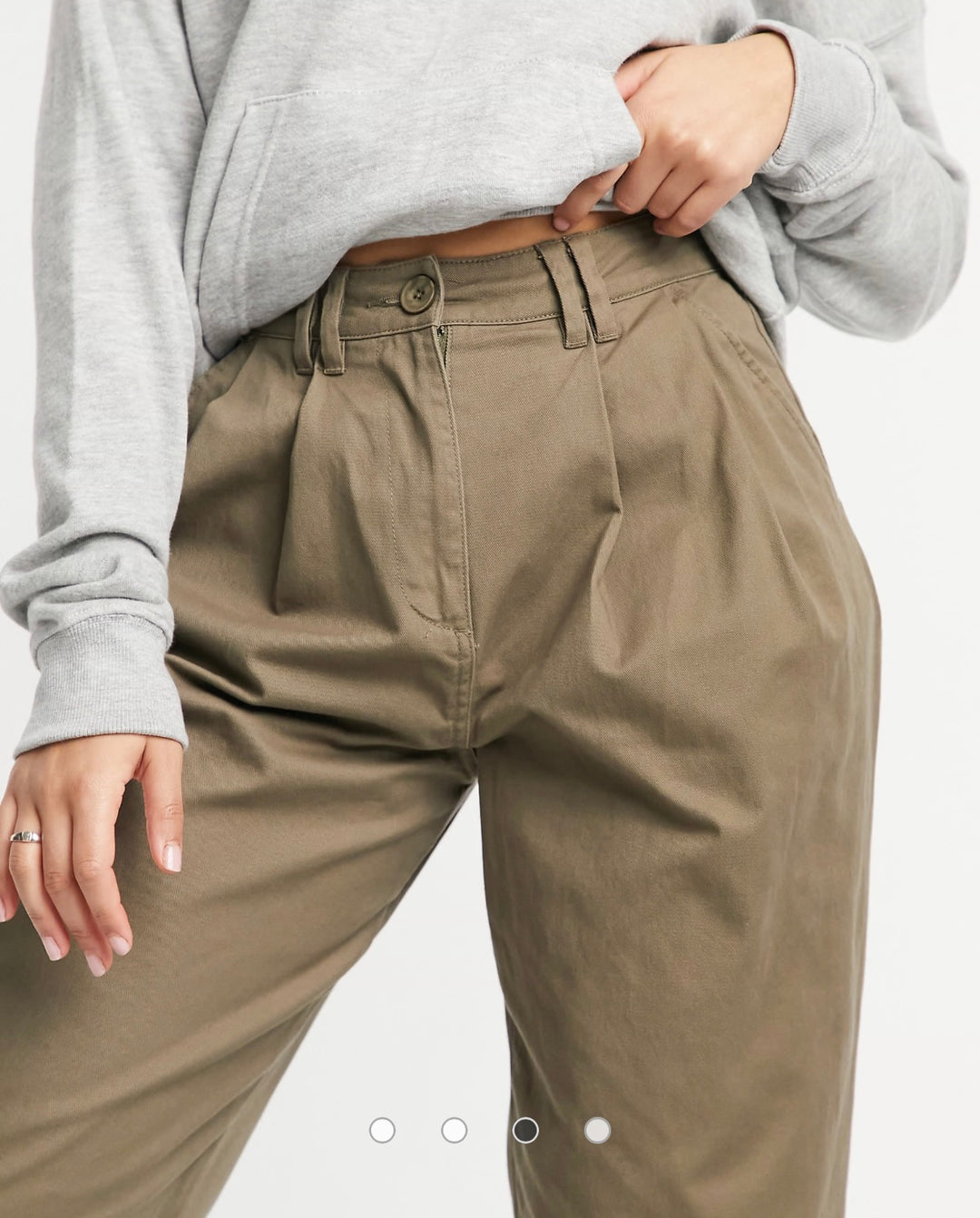 ASOS DESIGN ovoid pleat front peg trouser in olive