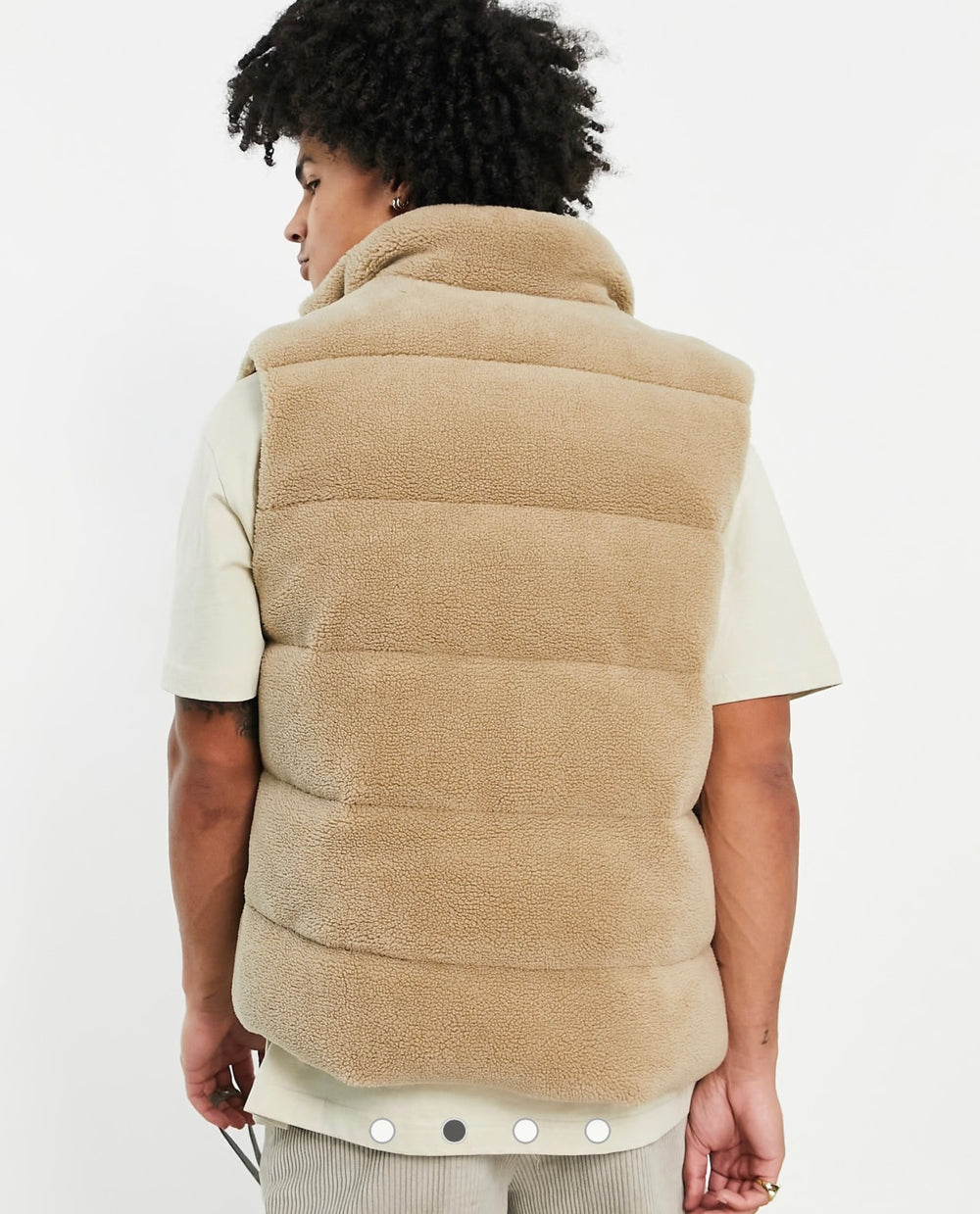 ASOS DESIGN borg gilet in stone