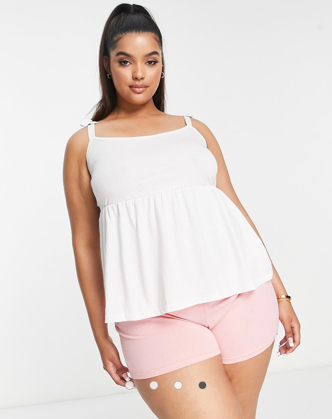 Pretty Secrets 2 pack cami top and pants pyjama set in pink and white check