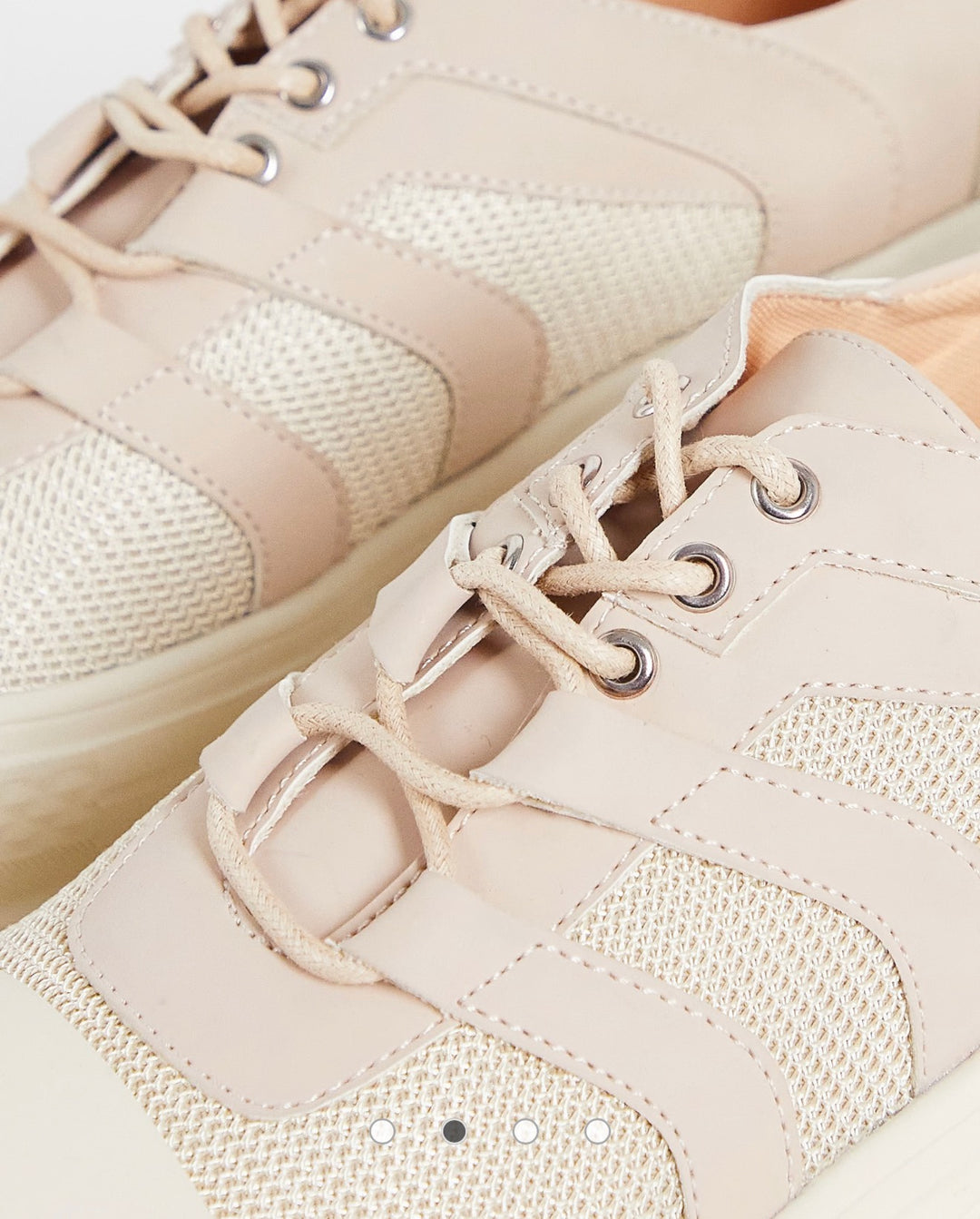 Public desire hault chunky lace up shoes in beige