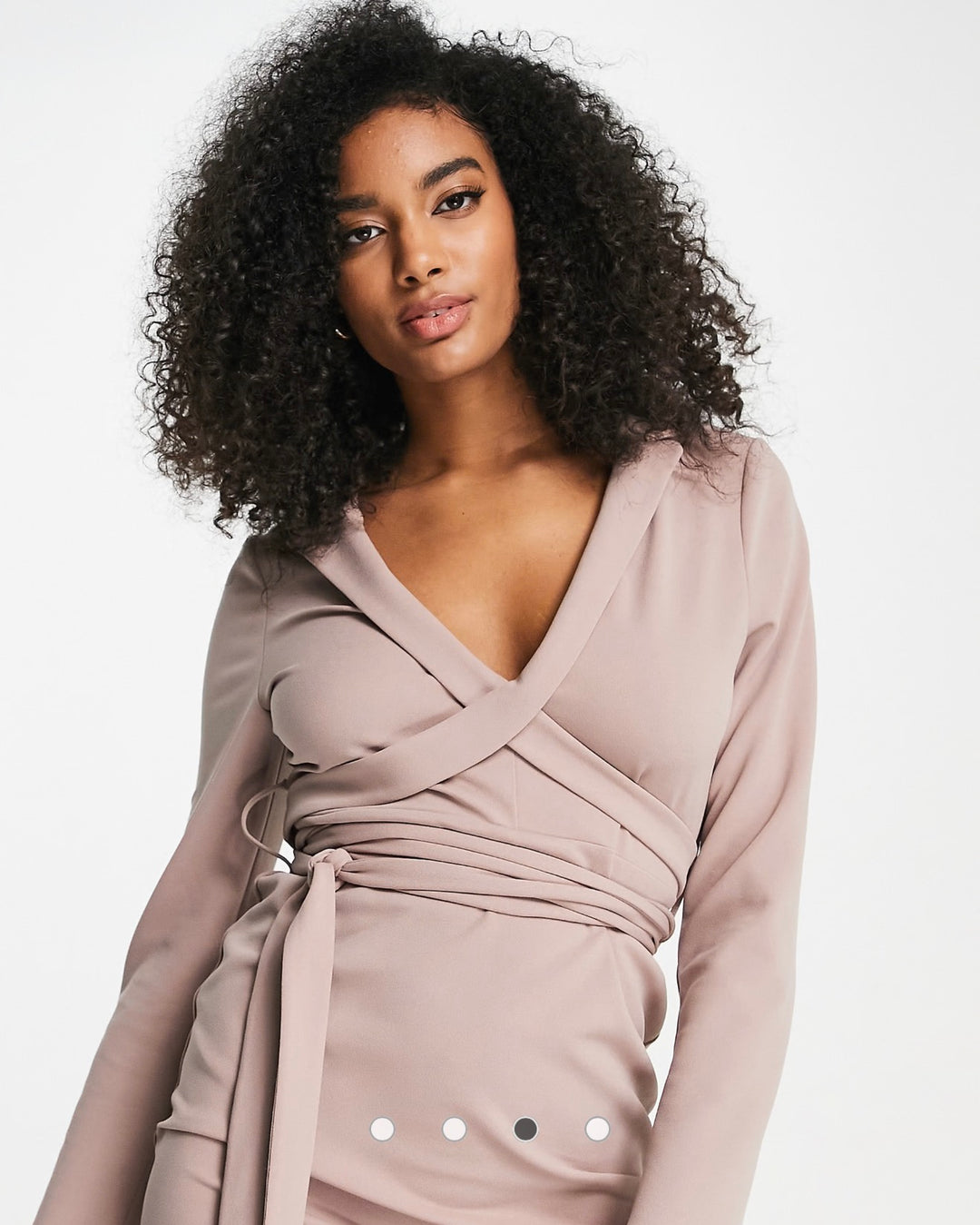ASOS DESIGN blazer dress with wrap around detail in taupe
