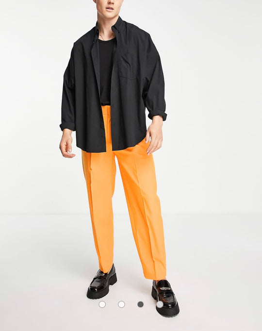 ASOS DESIGN oversized tapered smart trousers in orange