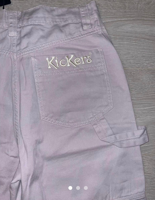 Kickers kontrastitikkauksella varustetut Y2K taisteluhousut, liila