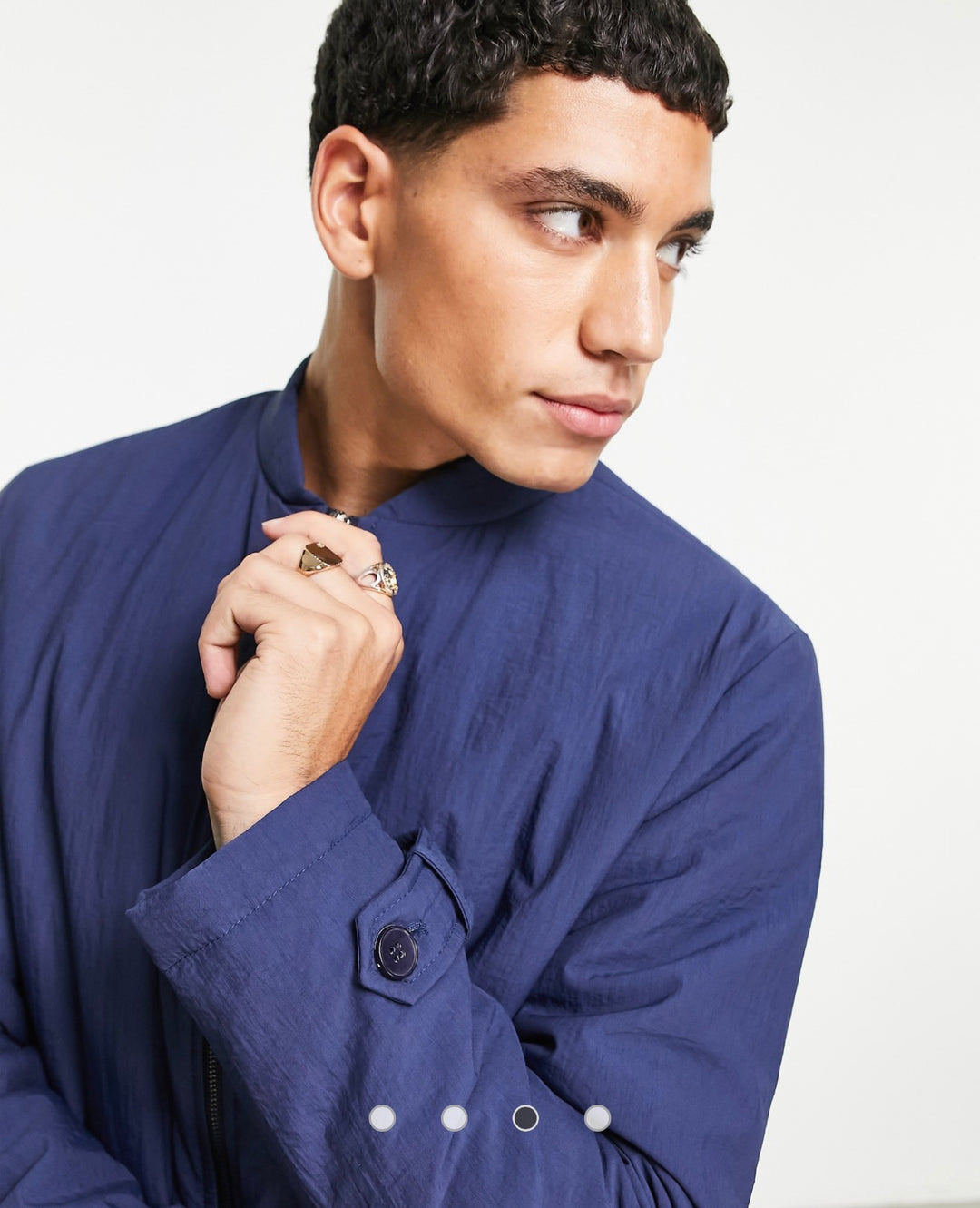 Bolongaro Trevor tech mac with funnel neck in navy