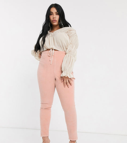 ASOS DESIGN rivington cord jegging in pink