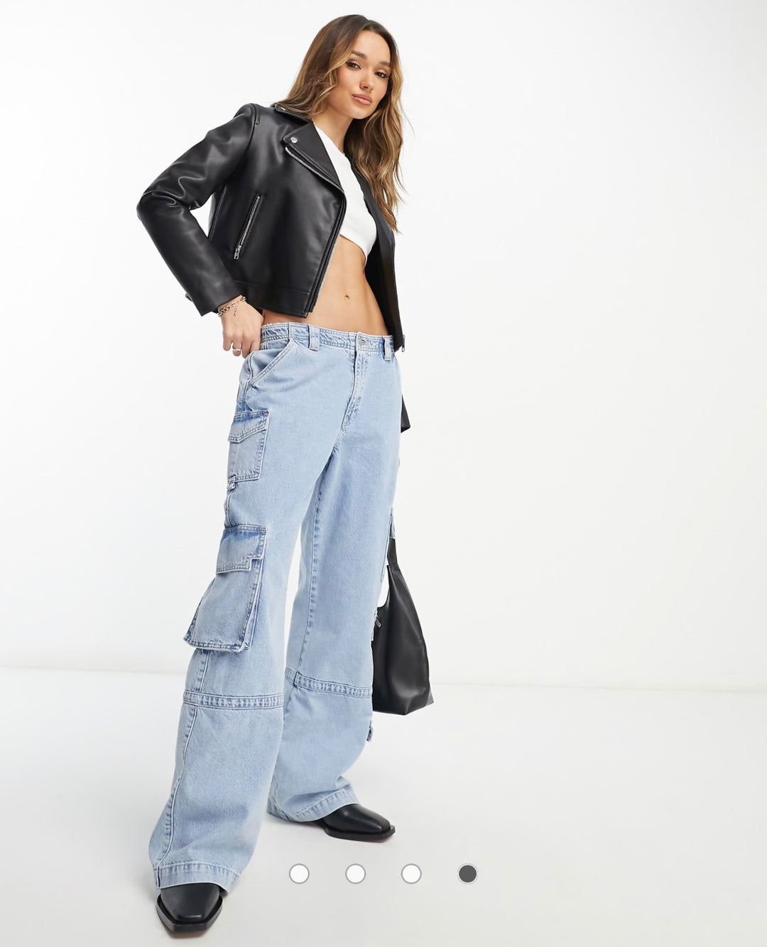 ASOS DESIGN ultimate leather look bike jacket in black