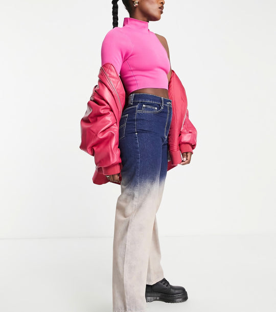 COLLUSION x014 90s baggy dip dye jeans in blue