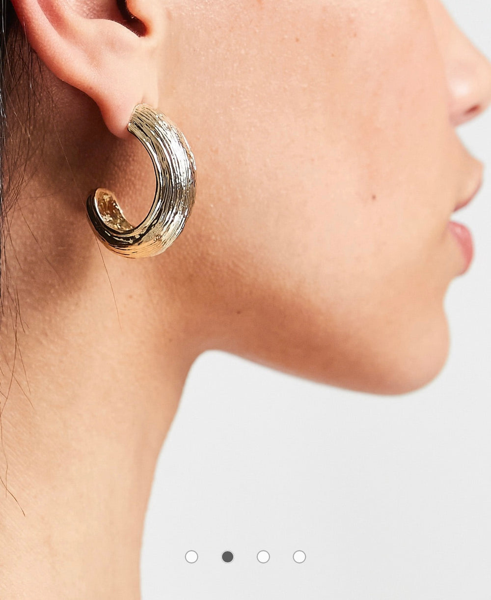 SVNX gold half hoop earrings