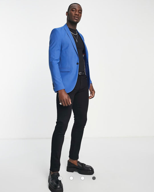 Twisted Tailor ellroy skinny fit suit jacket in blue