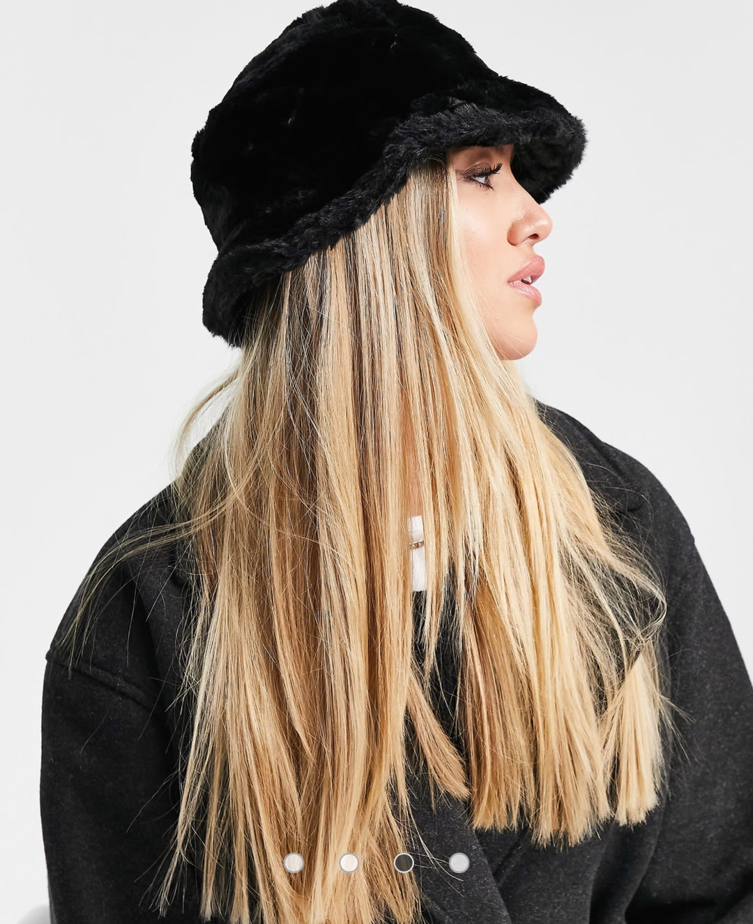 New Era Exclusive faux fur bucket hat in black