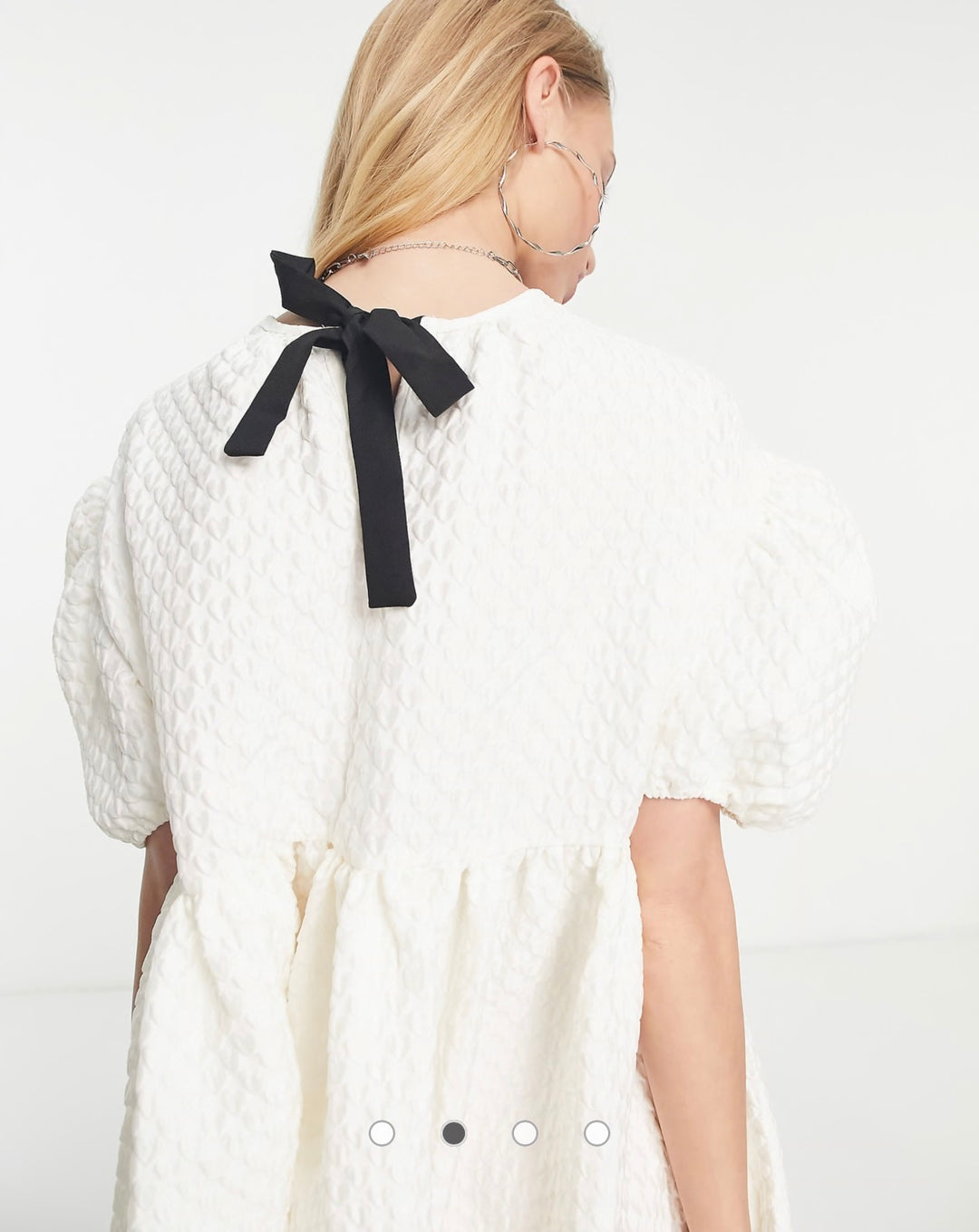 Sister Jane midi smock dress in ivory heart jacquard