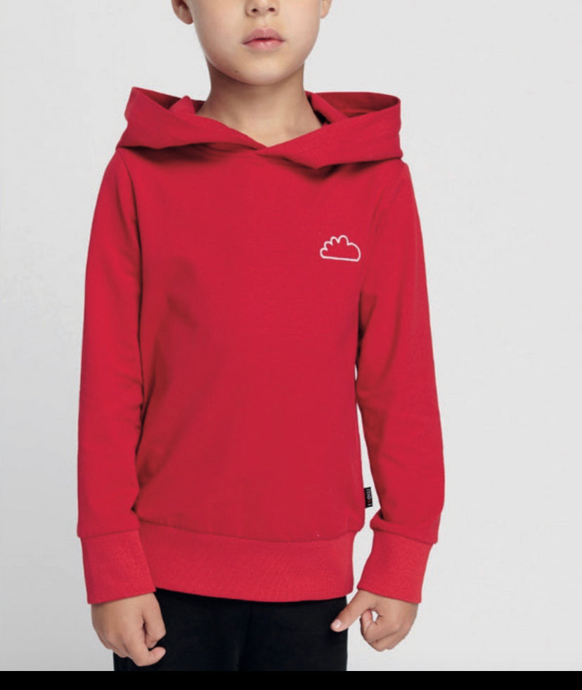 Cloudy hood top kids red- 222116 / E 22