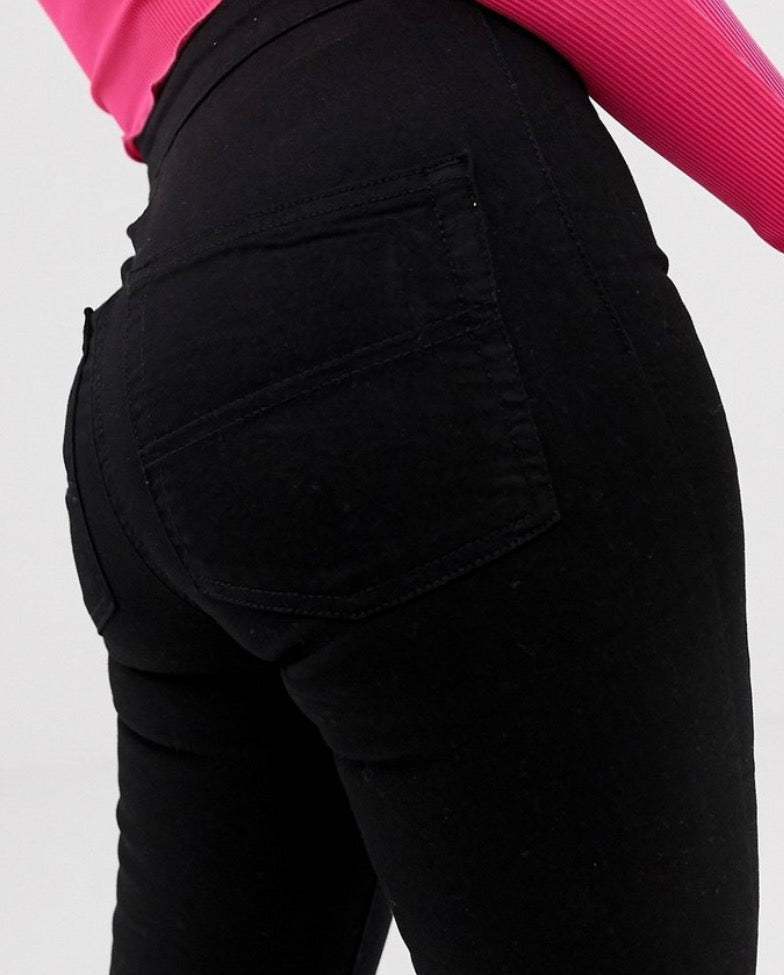 Collusion Petite x002 super skinny high waist jean in clean black