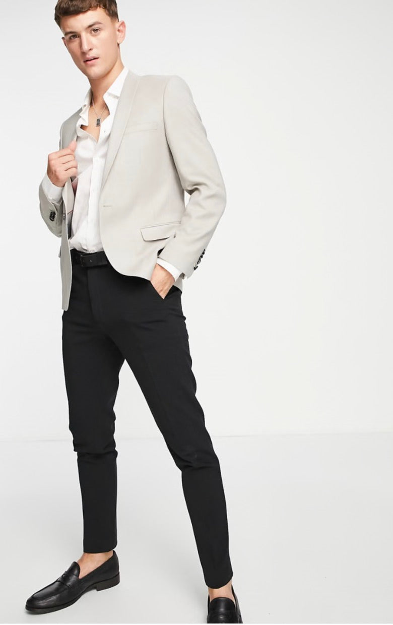 Twisted Tailor Hemmingway skinny suit jacket in beige