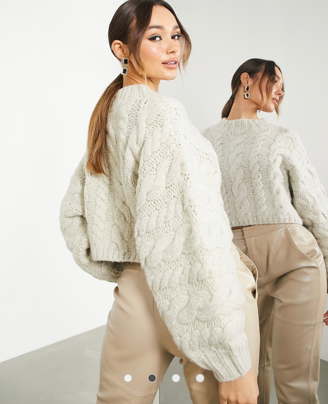 ASOS EDITION hand knit cable jumper in oatmeal