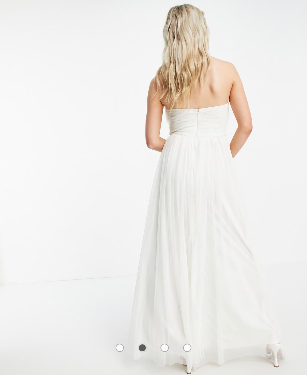 Anaya With Love tulle bandeau maxi dress in white