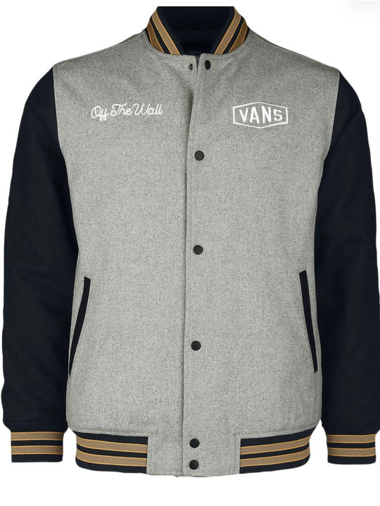 Vans checkerboard varsity jacket with back print