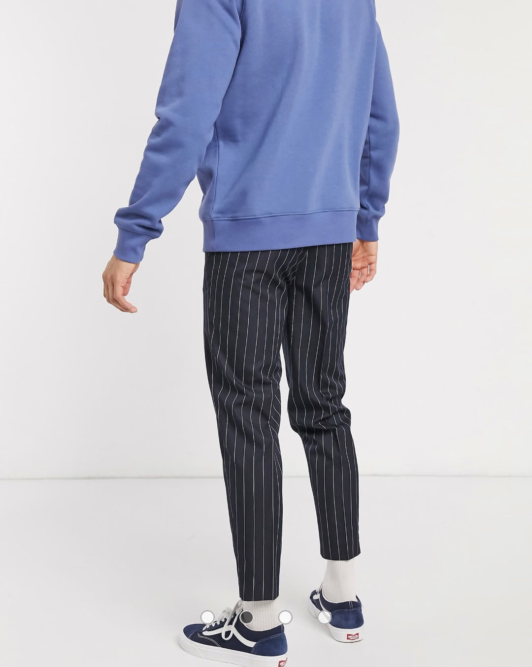 ASOS DESIGN smart tapered pinstripe trousers in navy