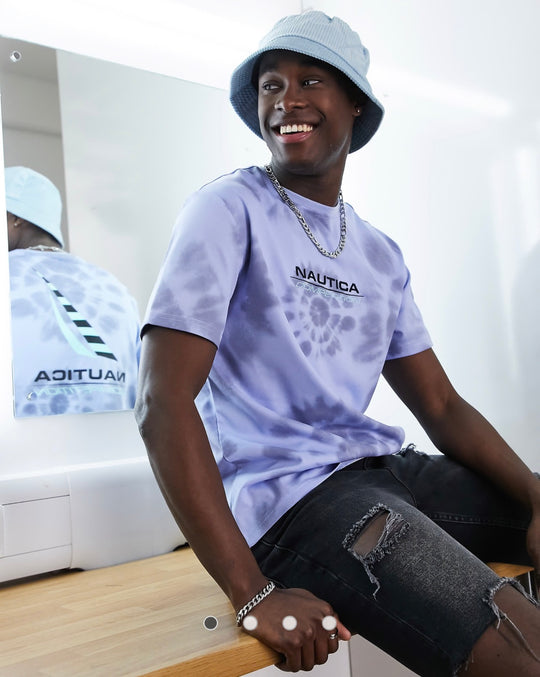 Nautica Competition gourami back print tie-dye t-shirt in lilac