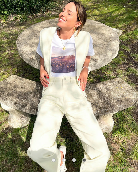 Labelrail x Collyer Twins high waist straight leg jeans in unbleached denim co-ord