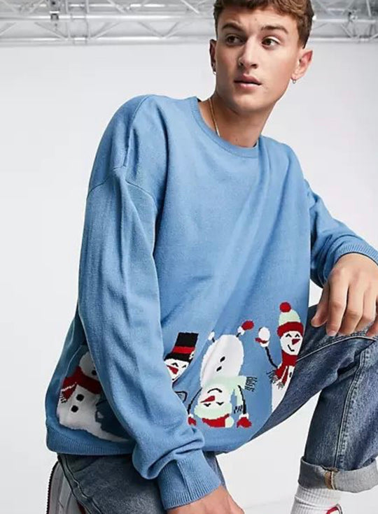 Threadbare oversized snowman print christmas