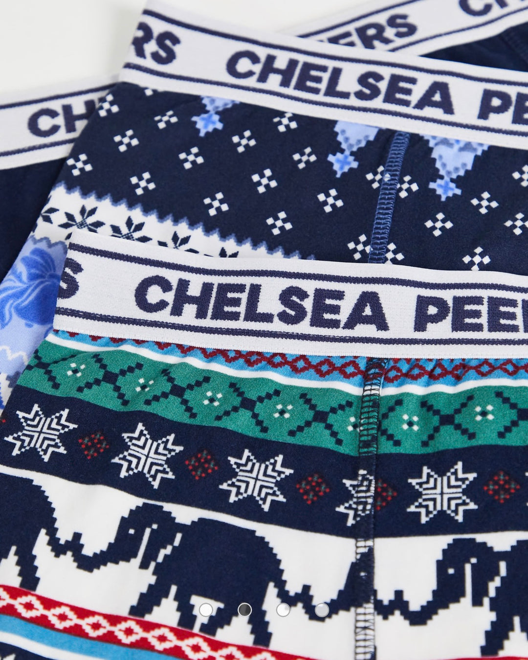 Chelsea Peers 3 pack fairisle boxers in blue