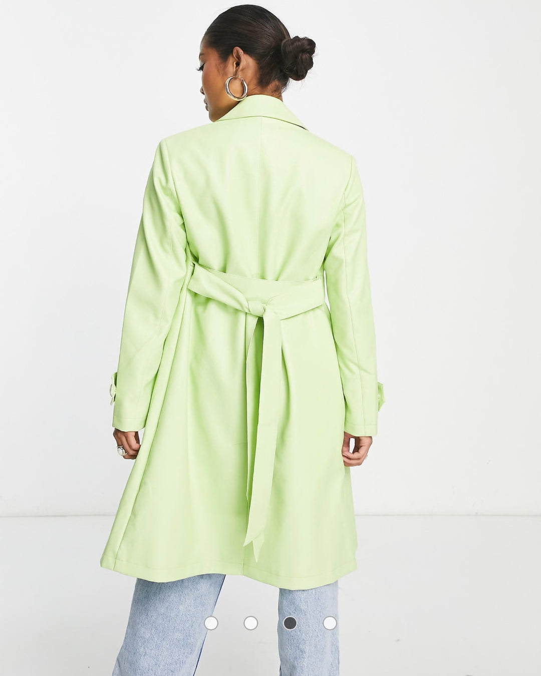 Forever New Petite belt PU jacket in lime green