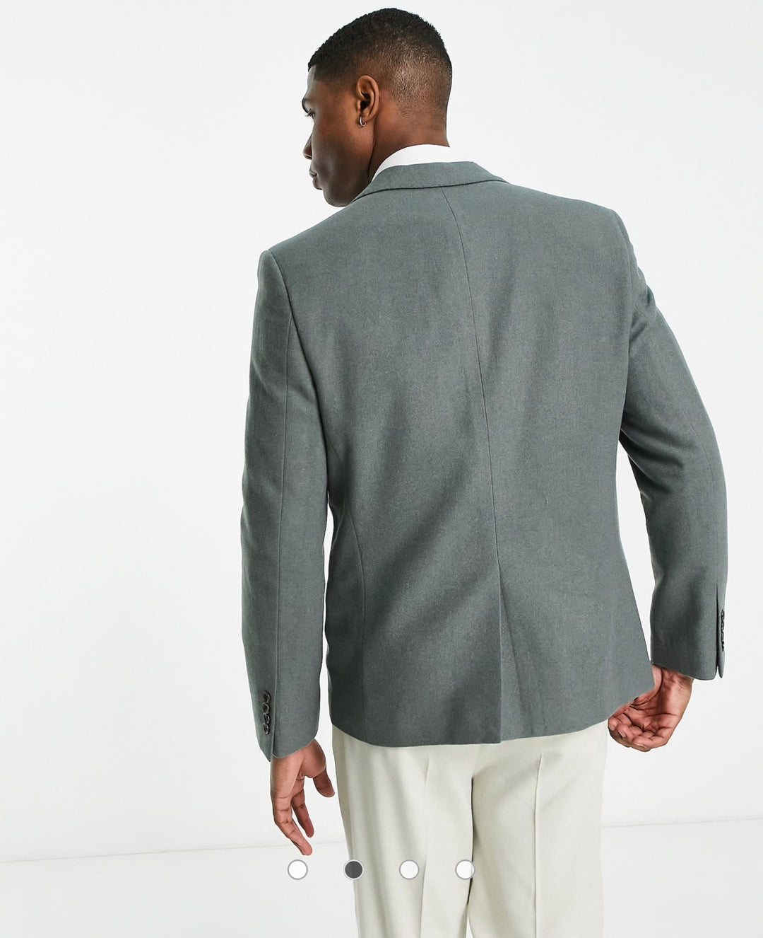 Harry Brown loose fit tweed wool mix suit jacket in green