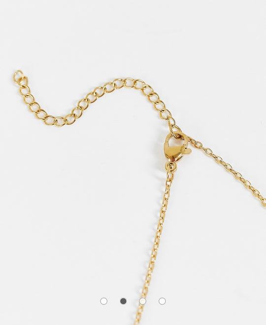 DesignB London Capricorn star sign stainless steel necklace in gold