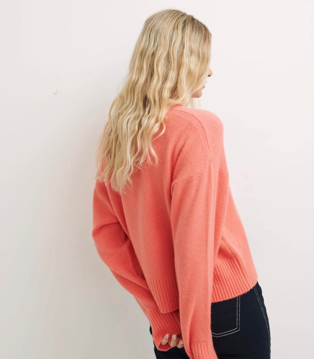 Nobody’s Child 3 Button Cardigan in Coral Pink