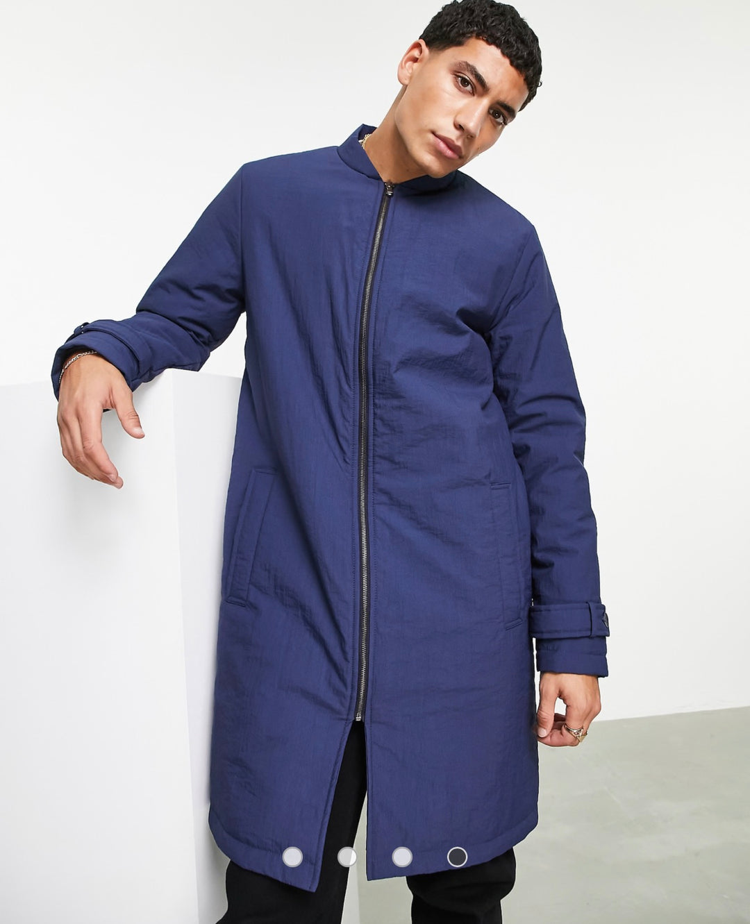 Bolongaro Trevor tech mac with funnel neck in navy